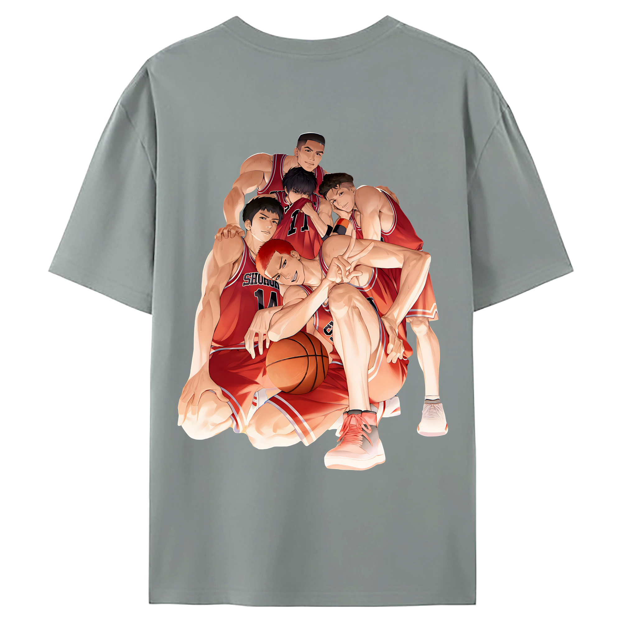（画像用） SLAM DUNK／スラムダンク 綿100％ メンズ半袖Tシャツ（バックプリント） 通気性